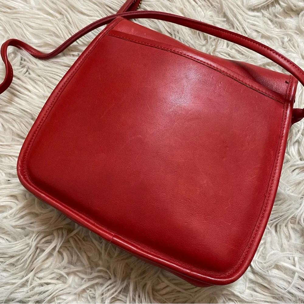 Authentic Vintage Coach Red Lindsay Crossbody